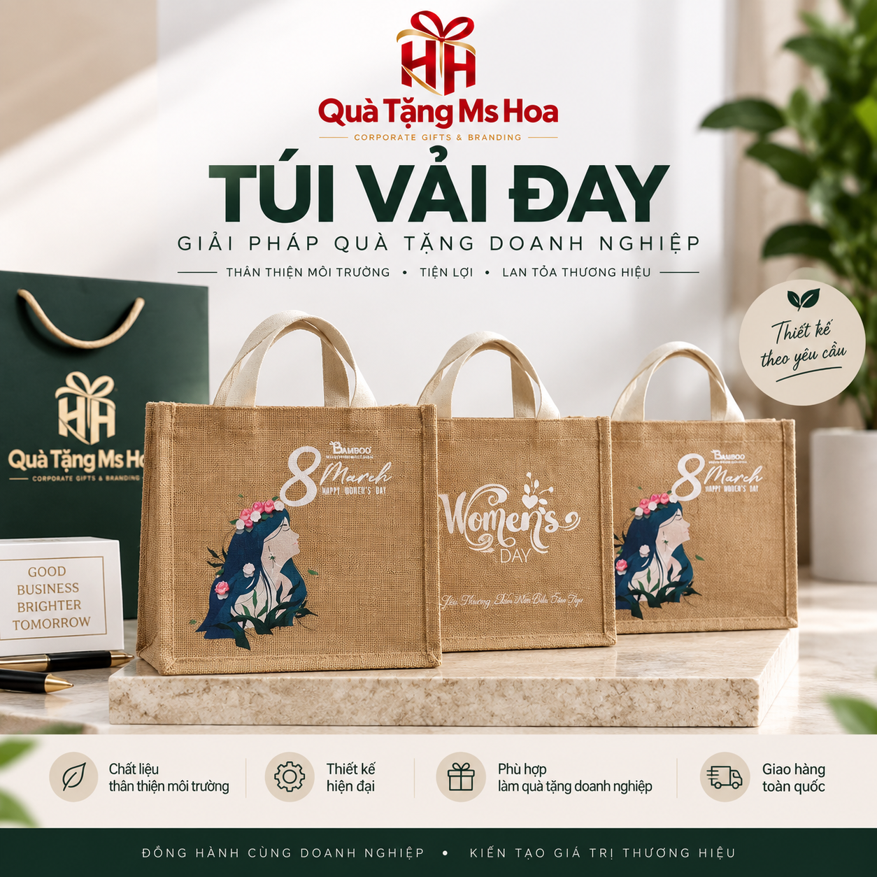 Túi vải đay in logo doanh nghiệp
